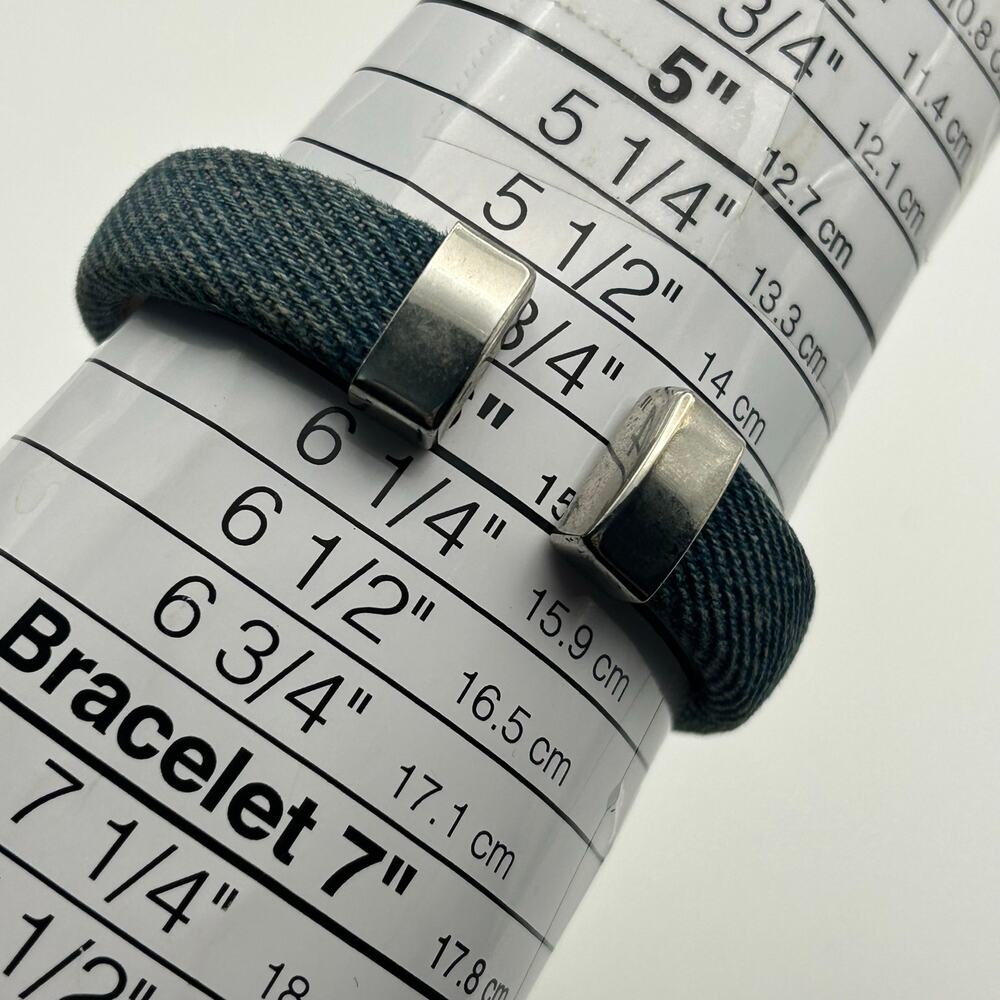 Vintage Embassy Women’s Quartz Watch Faceted Crystal Bezel Blue Denim Strap - Picture 8 of 8